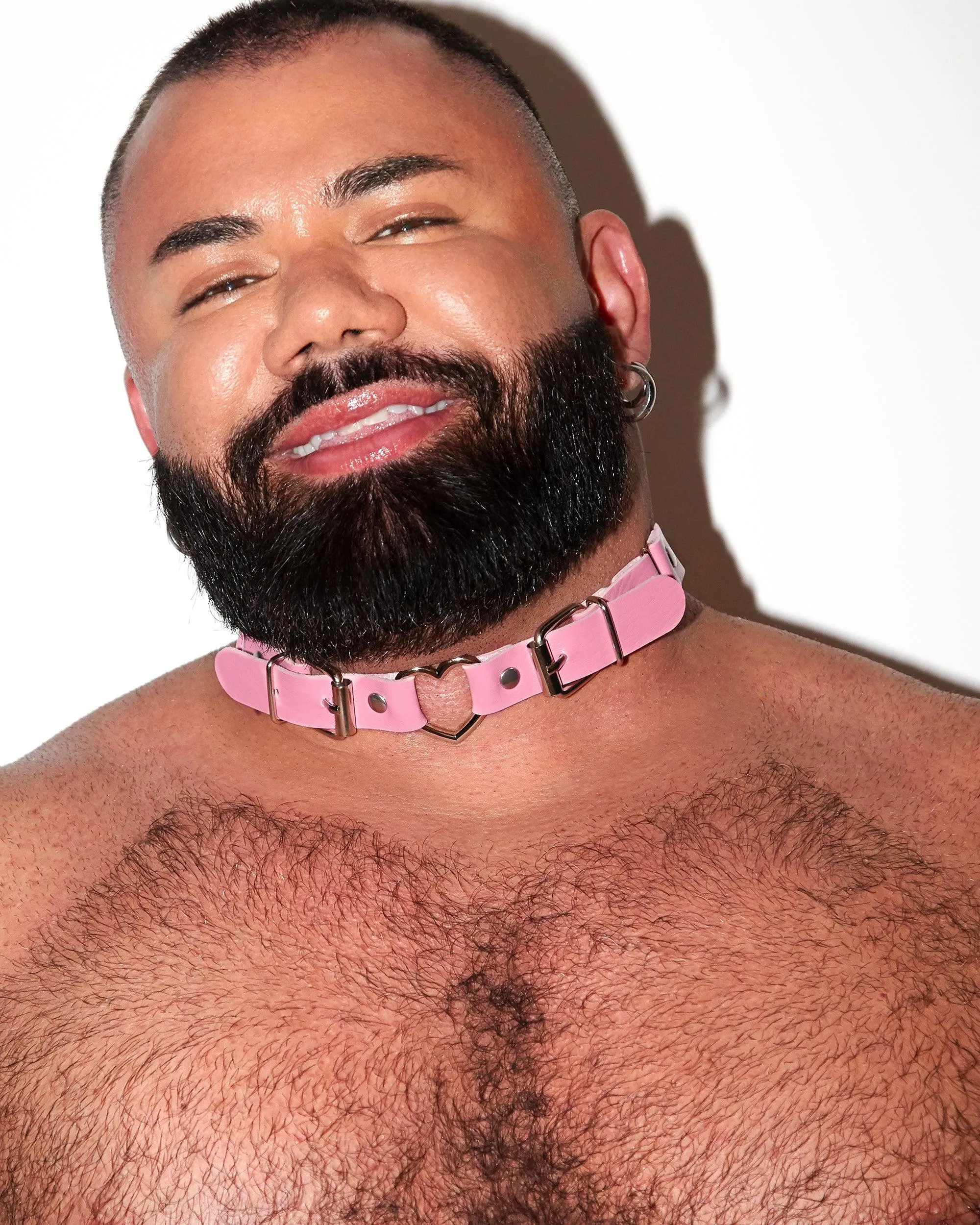 💕 Pink love heart, anime inspired choker/collar, bicep bands and jock set  💕