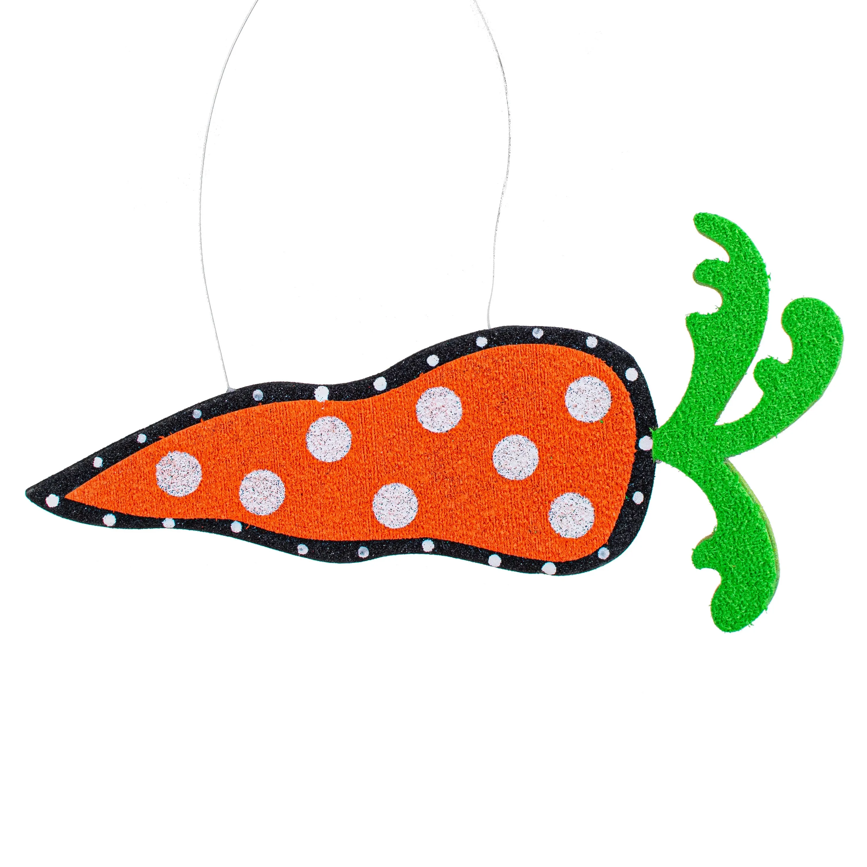 14" Textured Foam Polkadot Carrot Ornament