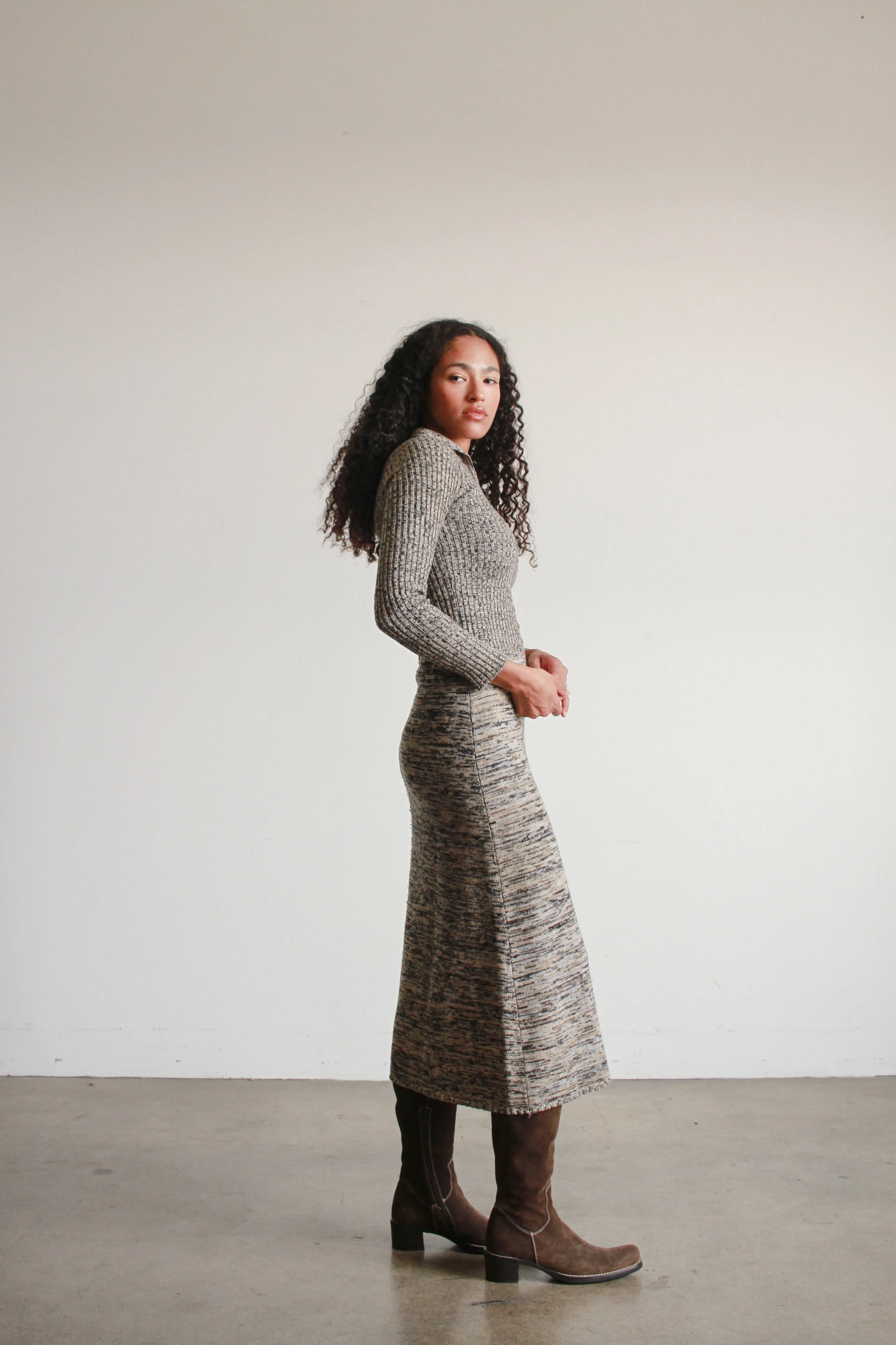 1980s Spaceknit Midi Sweater Dress