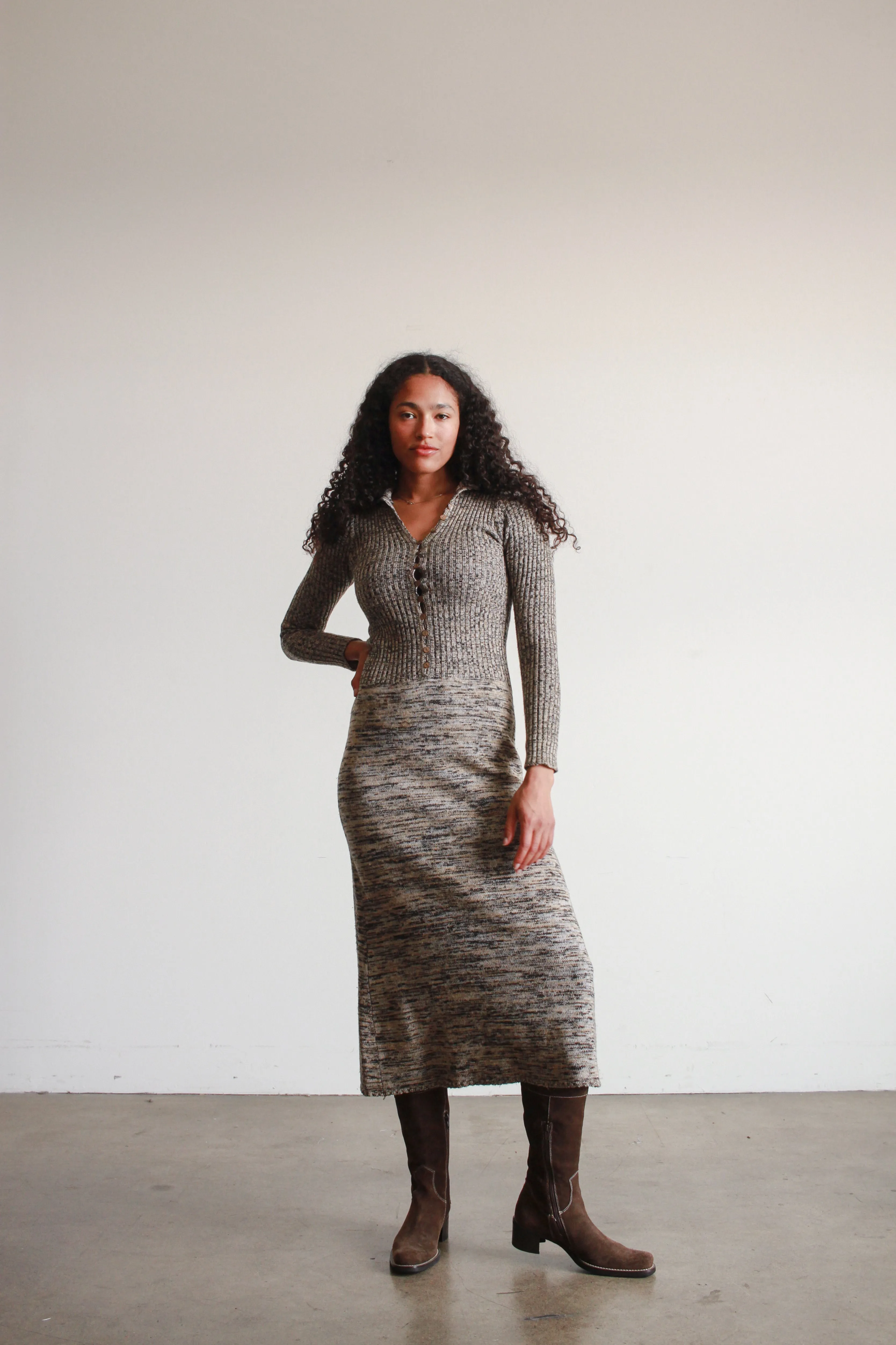 1980s Spaceknit Midi Sweater Dress