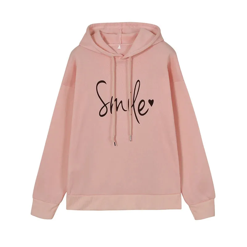 2024 New Fashion Trend Pullover Simple Round Neck Shirt Long-sleeved Lettered Loose Sweater