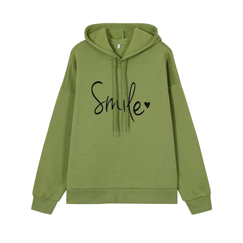 2024 New Fashion Trend Pullover Simple Round Neck Shirt Long-sleeved Lettered Loose Sweater