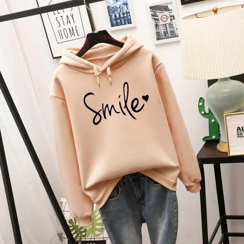 2024 New Fashion Trend Pullover Simple Round Neck Shirt Long-sleeved Lettered Loose Sweater