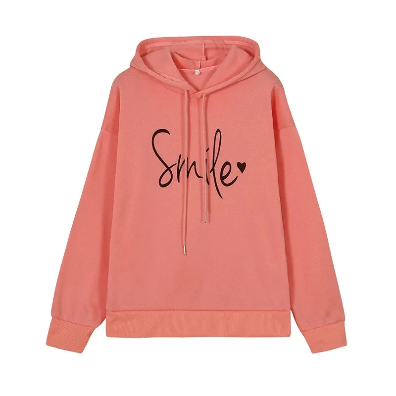 2024 New Fashion Trend Pullover Simple Round Neck Shirt Long-sleeved Lettered Loose Sweater