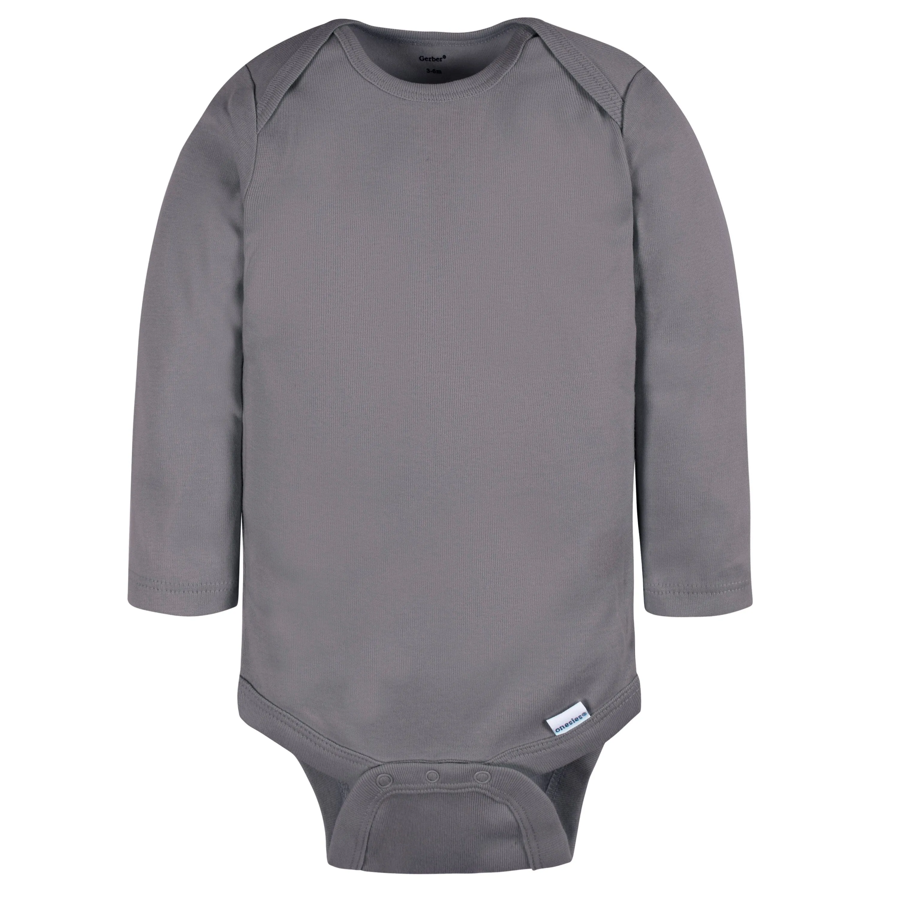 4-Pack Baby Neutral Grey Long Sleeve Onesies® Bodysuits