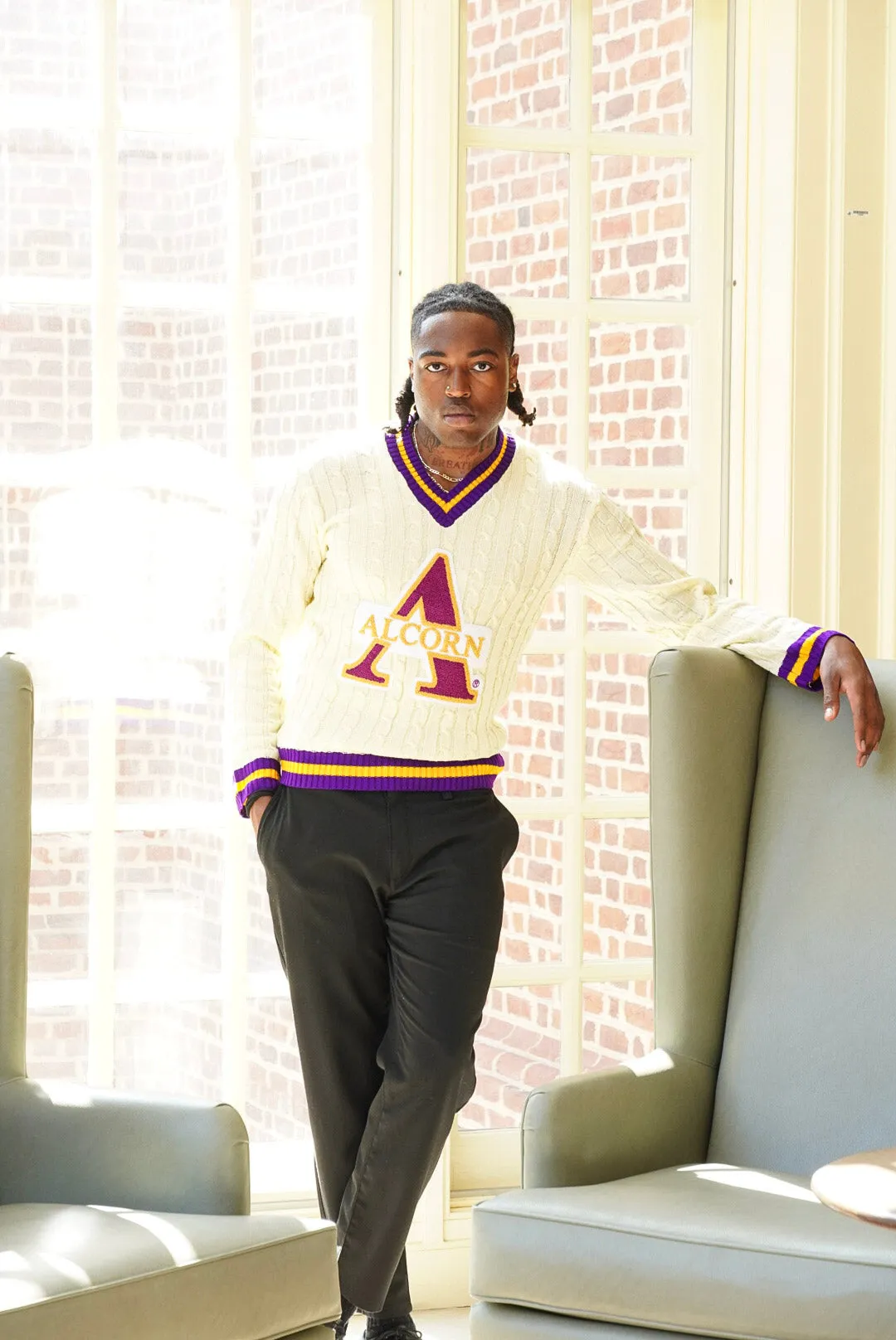 Alcorn State University Cableknit Sweater