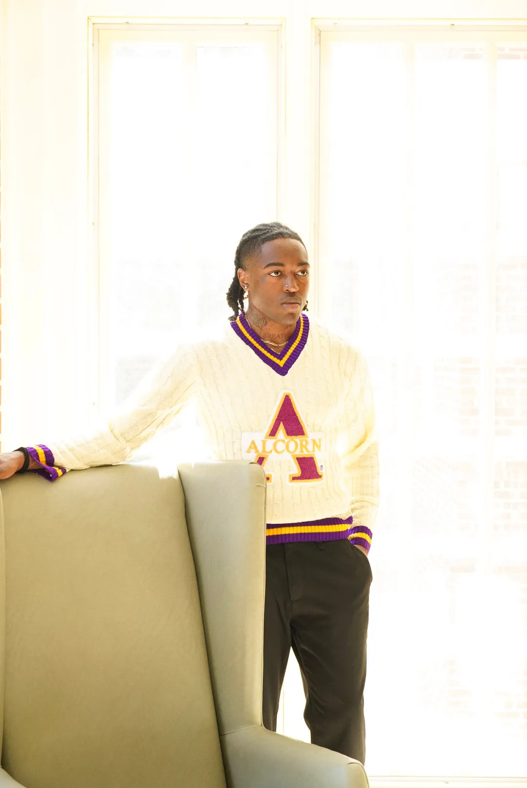 Alcorn State University Cableknit Sweater