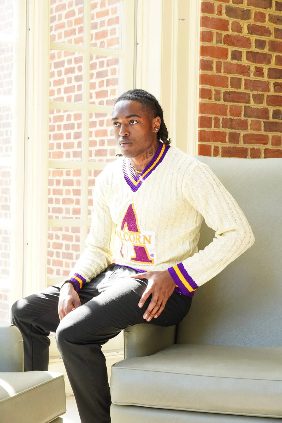 Alcorn State University Cableknit Sweater