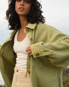 Anytime Shacket Oversized Button-Through Jacket - Avocado