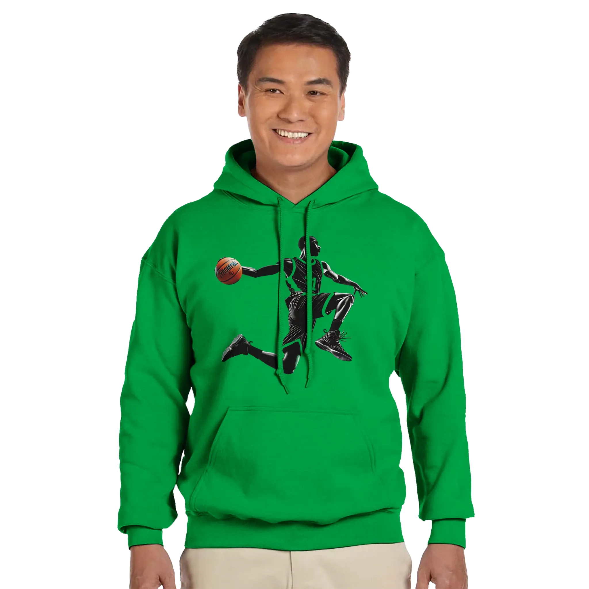 Basketball Player Mid-Air Motion - Classic Unisex Pullover Hoodie | Gildan® 18500