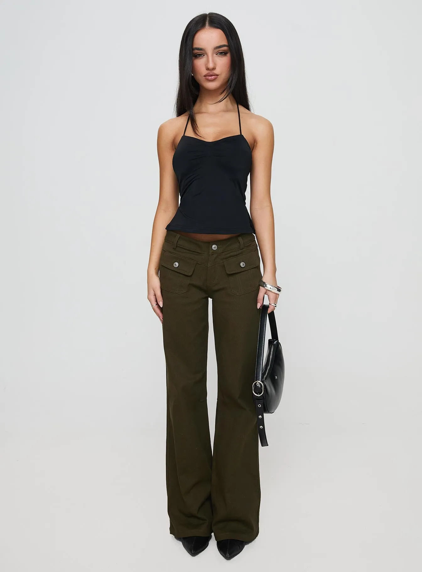 Benicale Low Rise Cargo Pants Olive