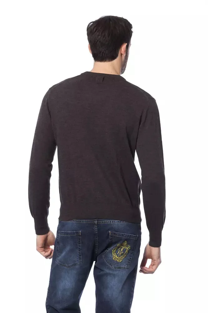 Billionaire Italian Couture Brown Merino Men Sweater