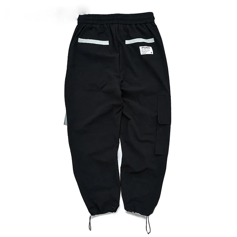 Black in Contrast Pocket Cargo Streetwear Hip Hop Men Pant