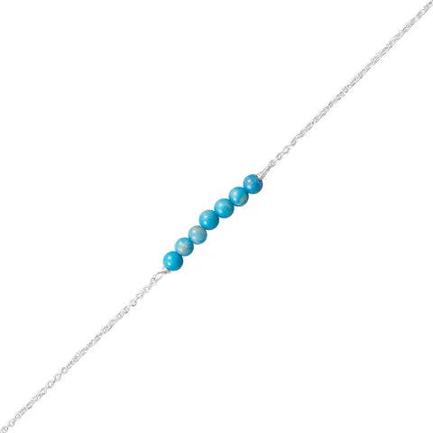 Blue Howlite Bead Bar Anklet