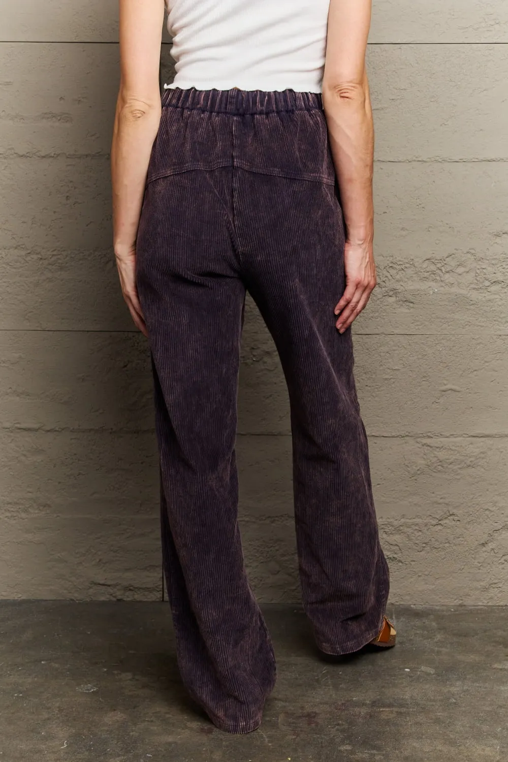 Bohemian POL Leap Of Faith Corduroy Straight Fit Pants in Midnight Navy