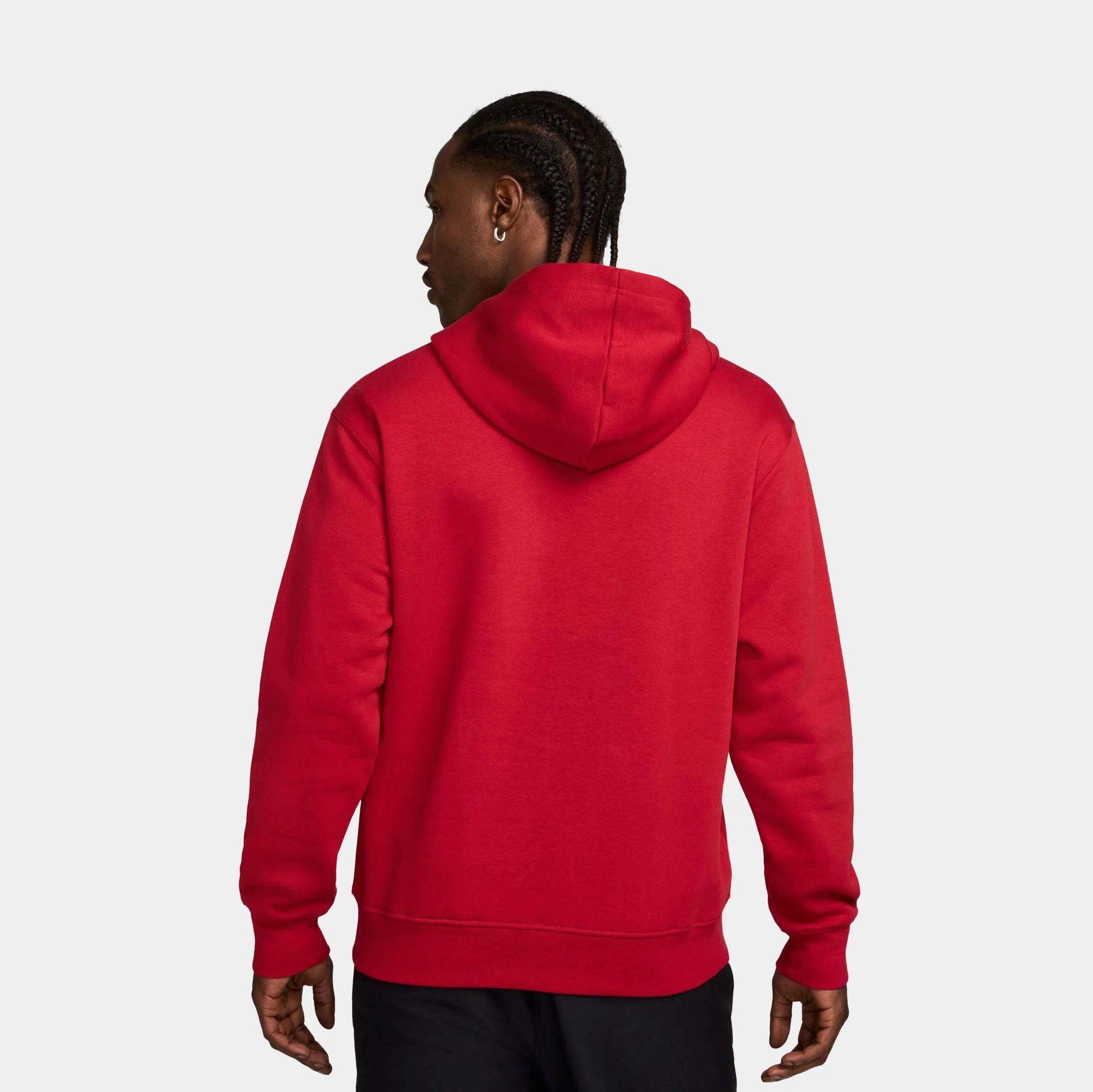 Brooklyn Fleece Pullover Mens Hoodie (Red/White)