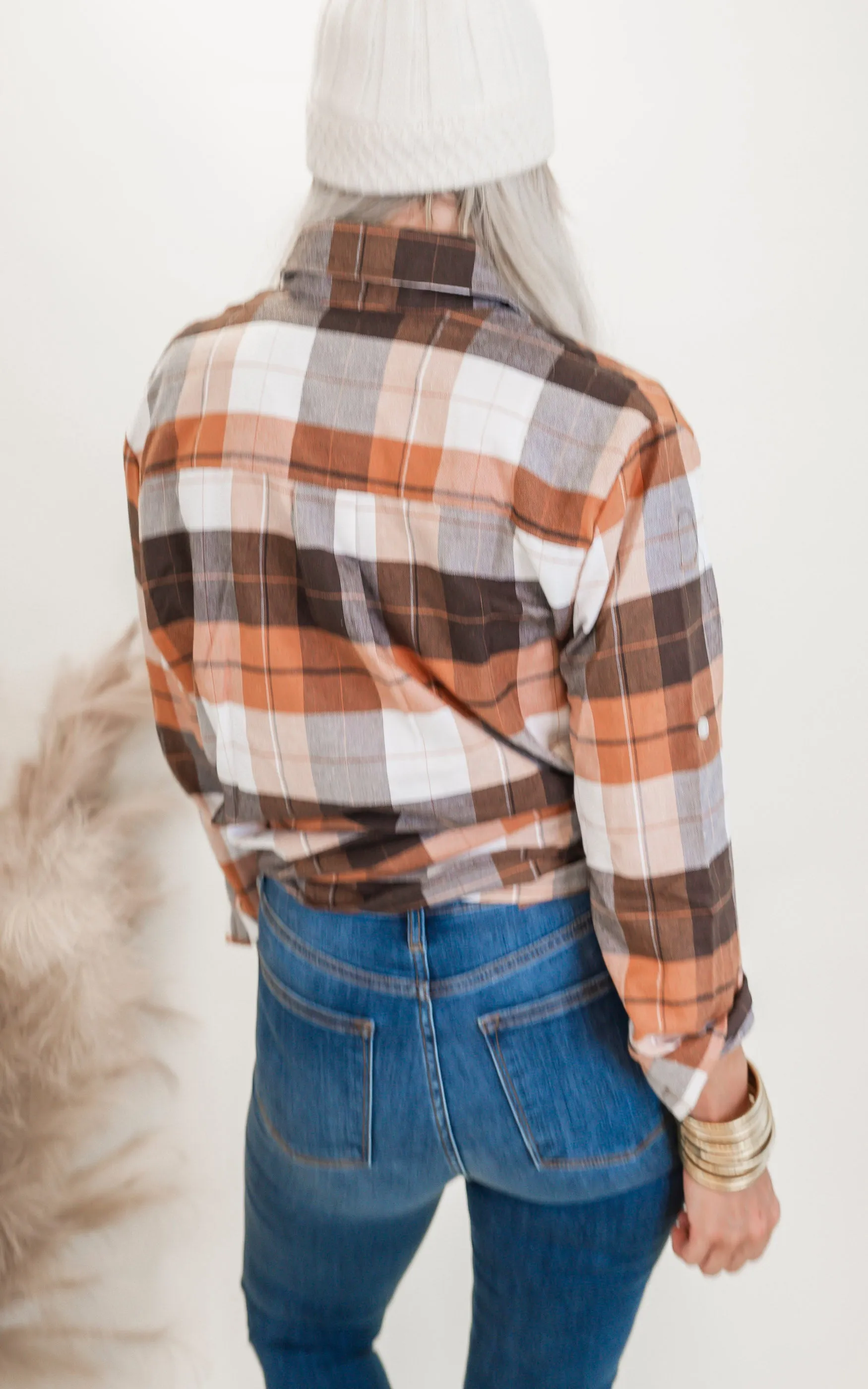 Brown Plaid Flannel Shirt