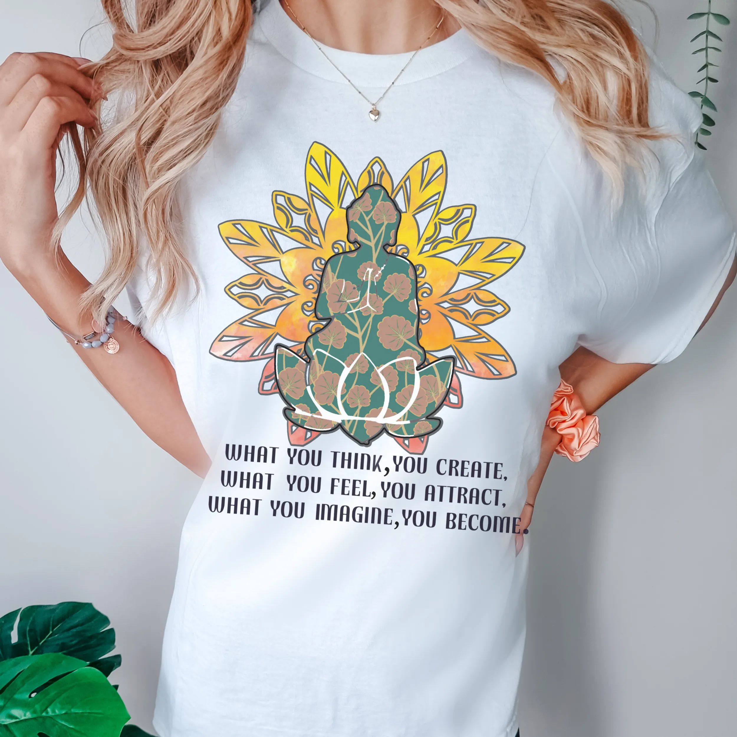 Buddha Lotus Tee, Trendy Comfort Colors® T-shirt, Spring Yoga Meditation T-Shirt in Six Colors, Trendy Summer Tee