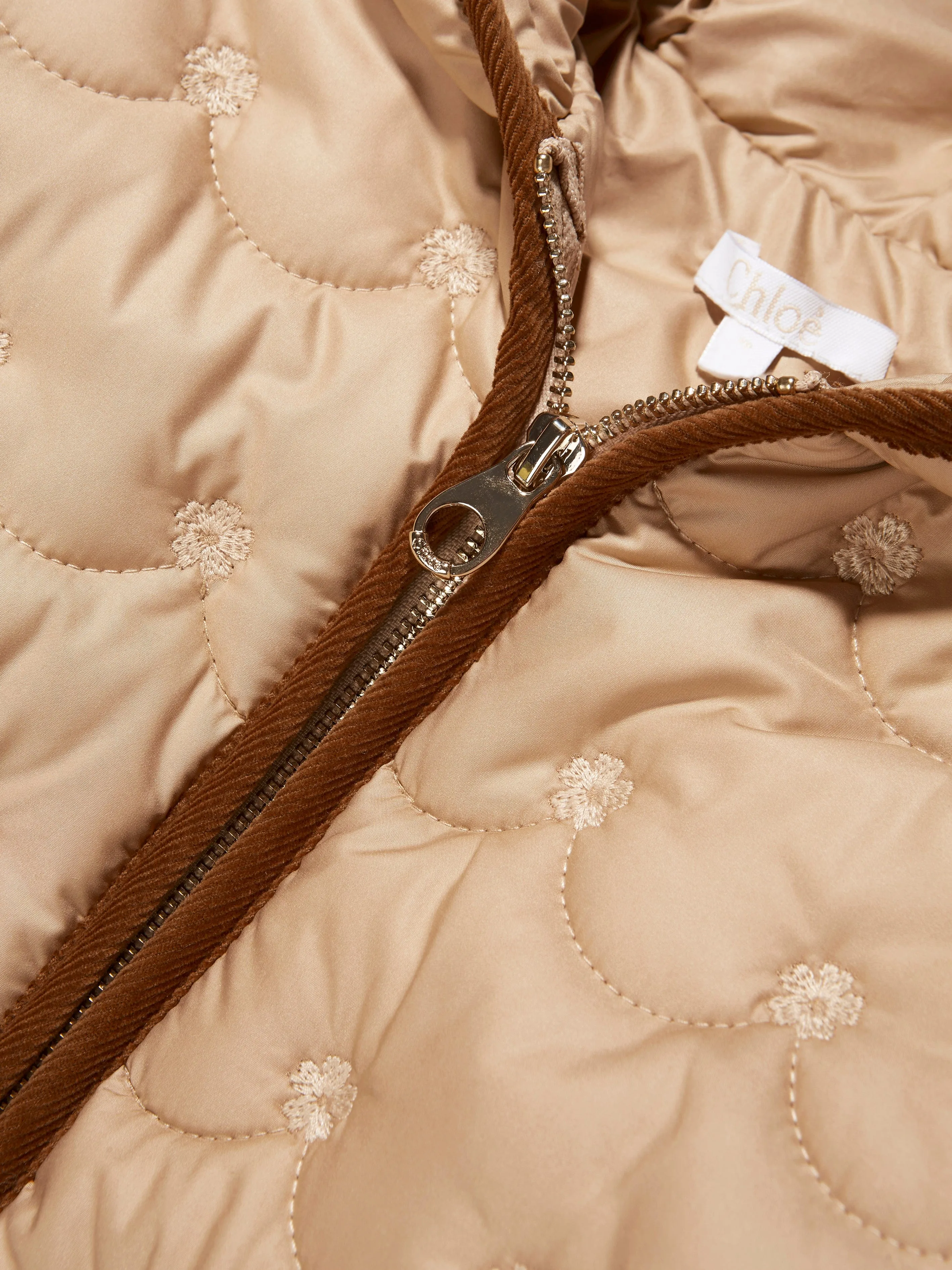 Chloé Girls Quilted Jacket in Beige