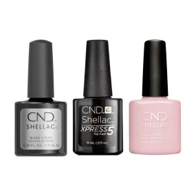 CND - Shellac Xpress5 Combo - Base, Top & Backyard Nuptials (0.25 oz)