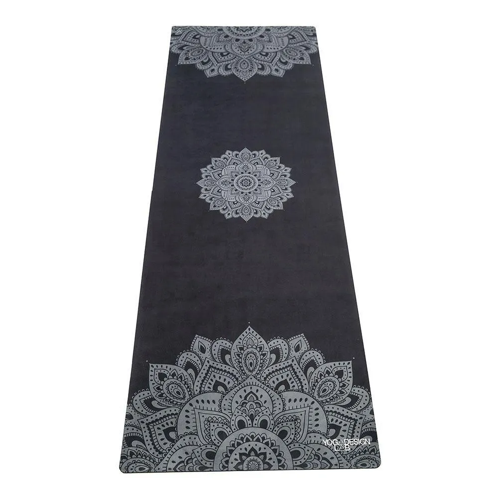 Combo Yoga Mat: 2-in-1 (Mat   Towel) - 1.5mm Mandala Black - Lightweight, Ultra-Soft