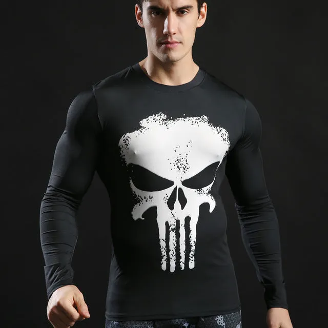 Compression T shirts Long Sleeve Fitness Top Superman Printed Tshirts Superhero Tees Crossfit Bodybuilding Tees 2017 ZOOTOP BEAR