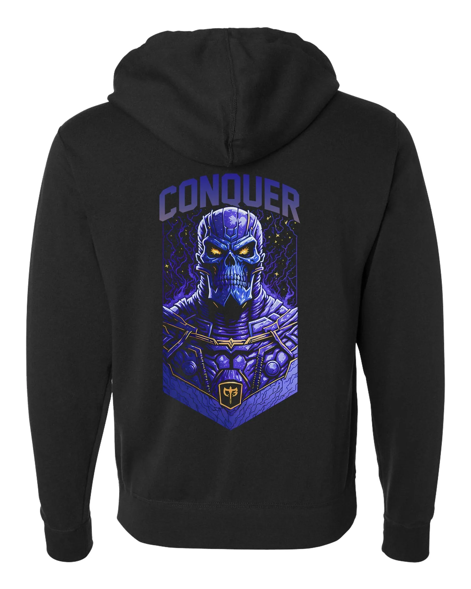 Conquer the Universe - on Black Pullover Hoodie