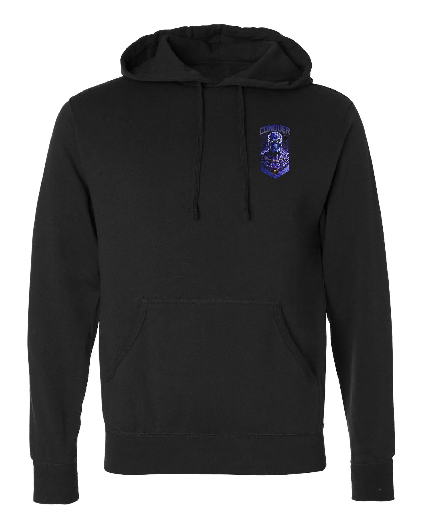 Conquer the Universe - on Black Pullover Hoodie