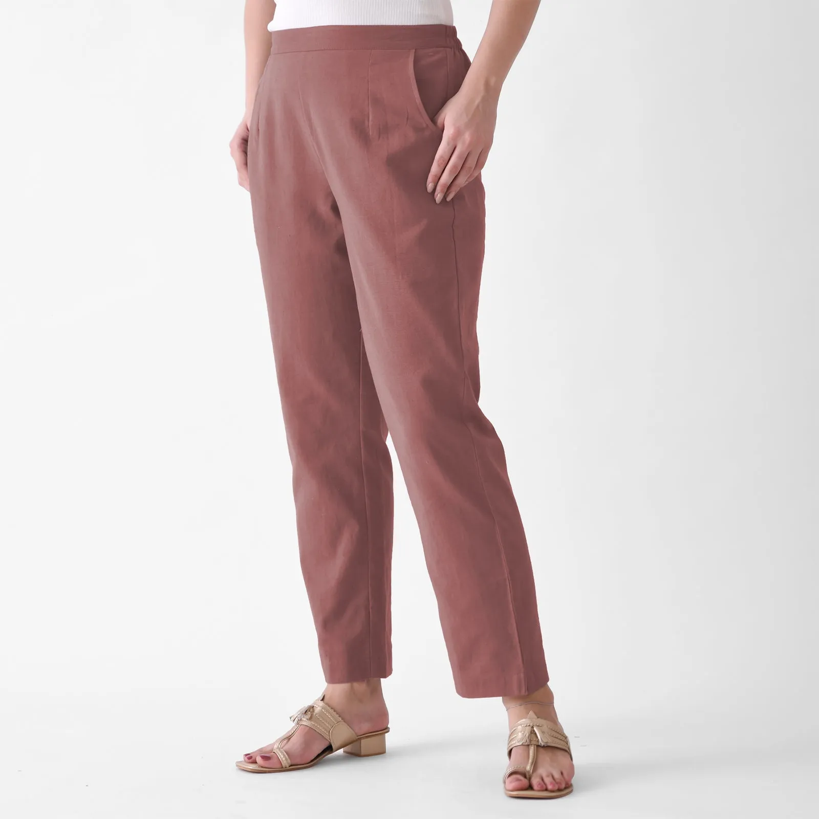 Coral Rose Cotton AMPM Pants