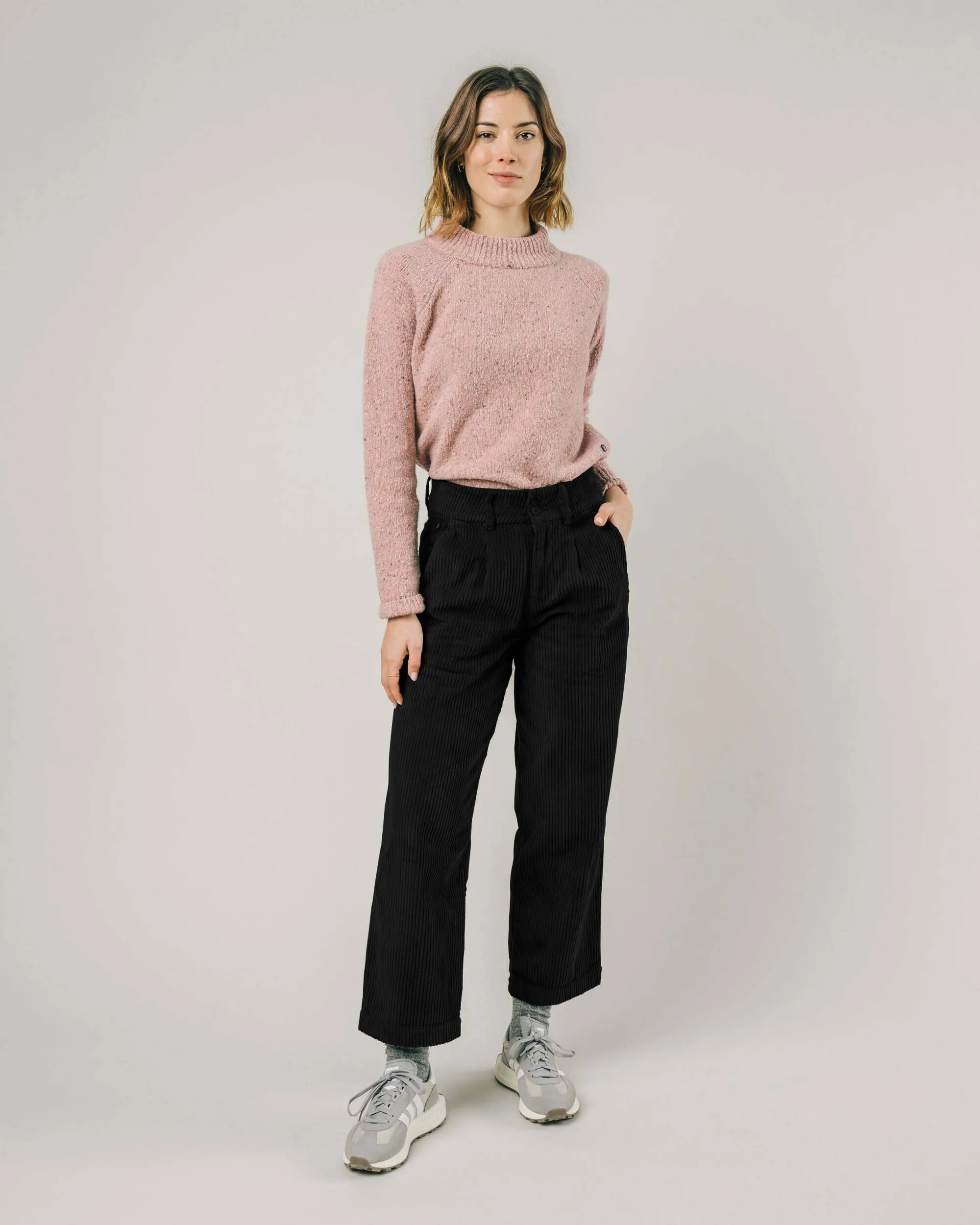 Corduroy Pleated Pants Black