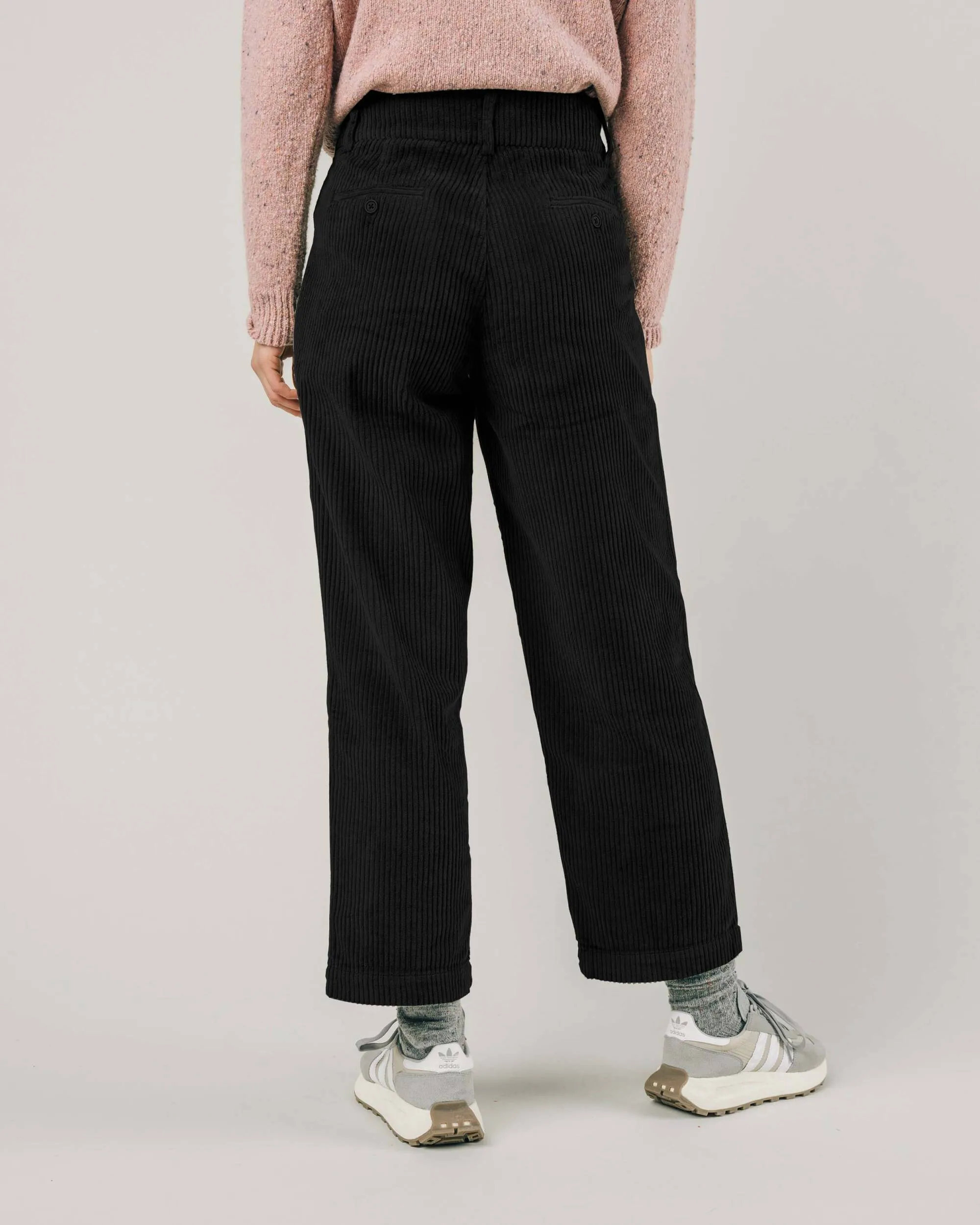 Corduroy Pleated Pants Black