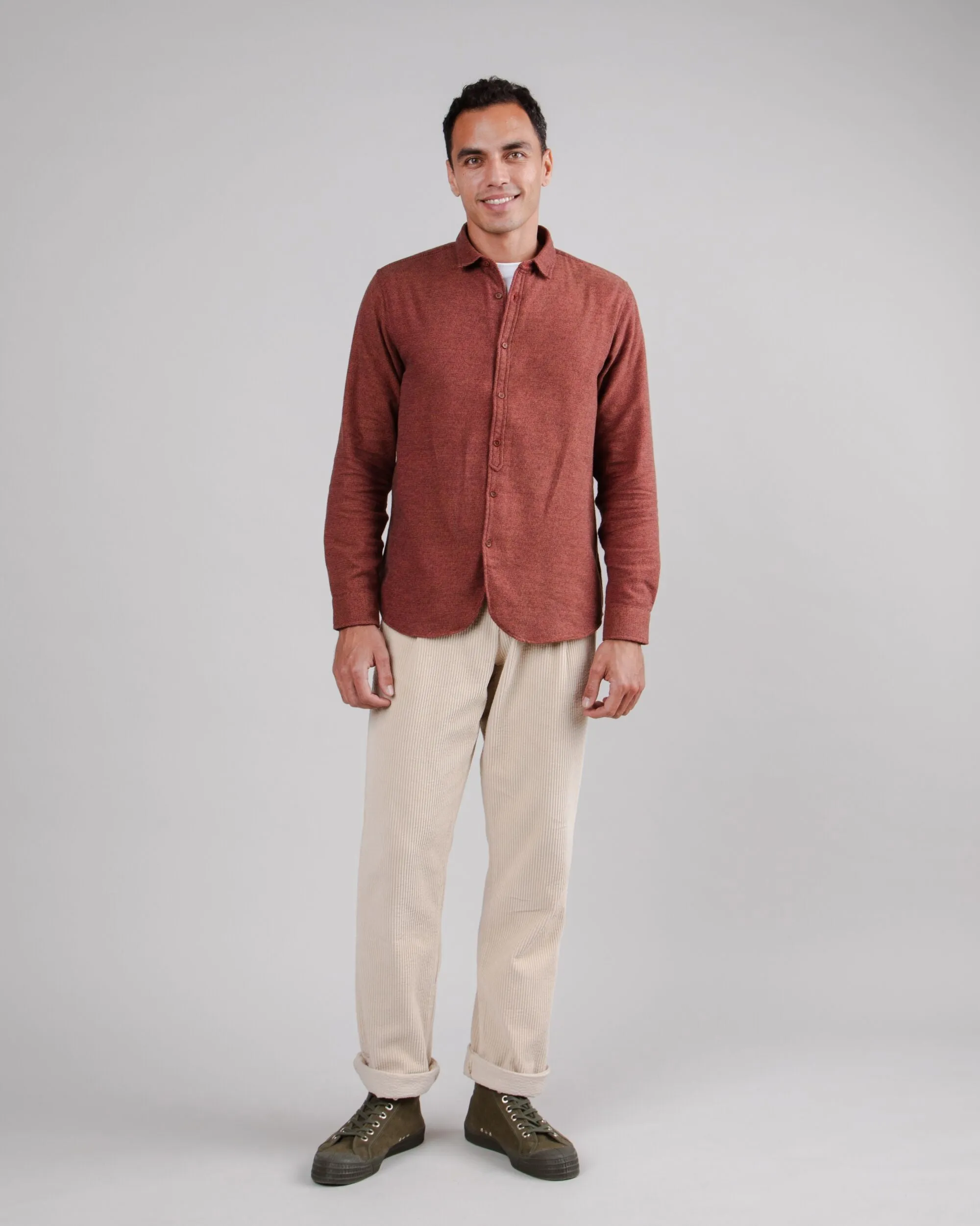 Corduroy Pleated Pants Sand