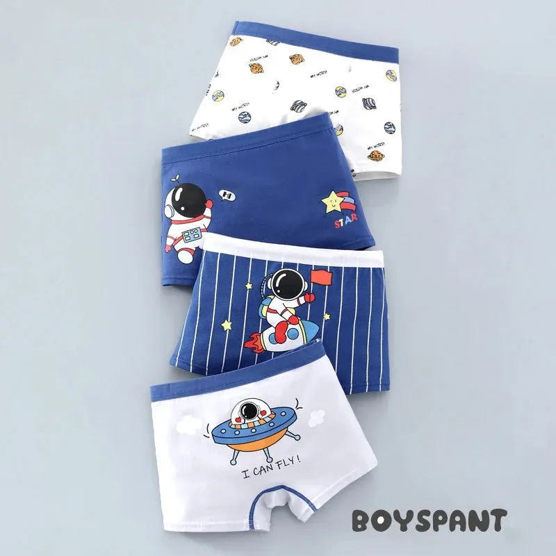 Cotton Kids Underwear 2023 Korean Cartoon Car Boxers for Boys Teenage Plaid Panties Shorts Boy Cute Underpants 2 4 8 12 14 Years