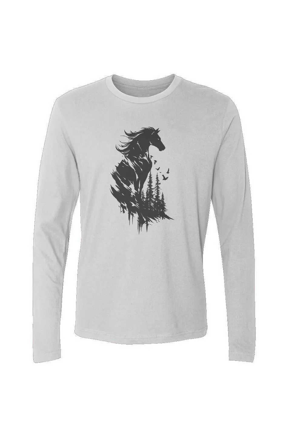 COWBOY WILD - Men's White Cotton Long-Sleeve