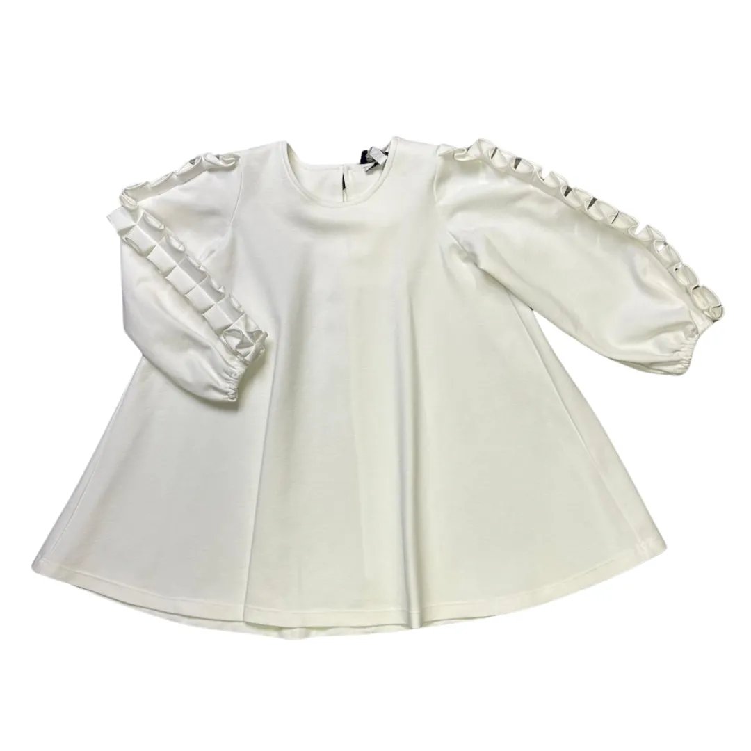 Cream Doreli Ruffle Sleeve Dress