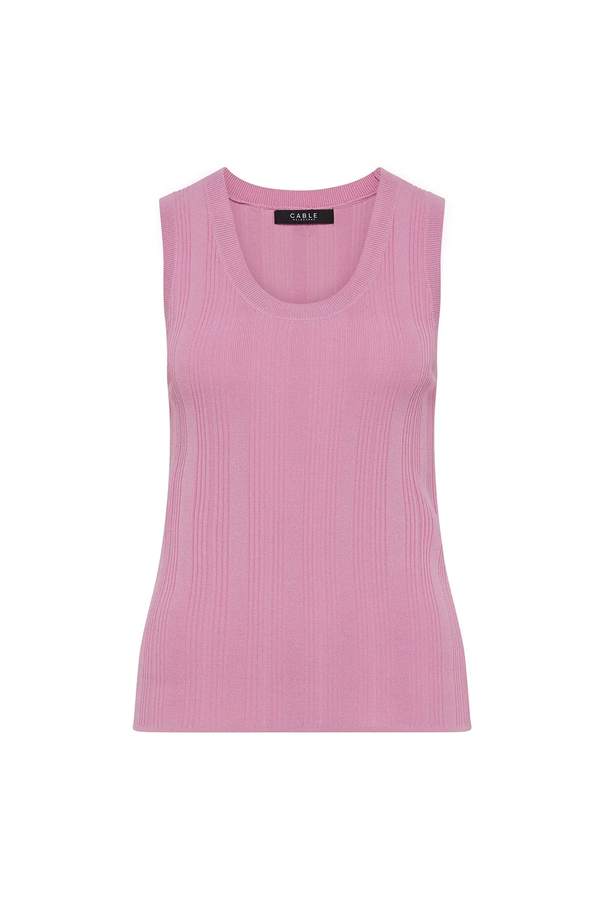 Crepe Rib Singlet - Musk Pink