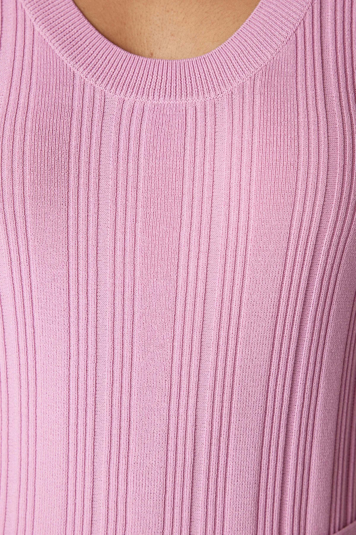 Crepe Rib Singlet - Musk Pink