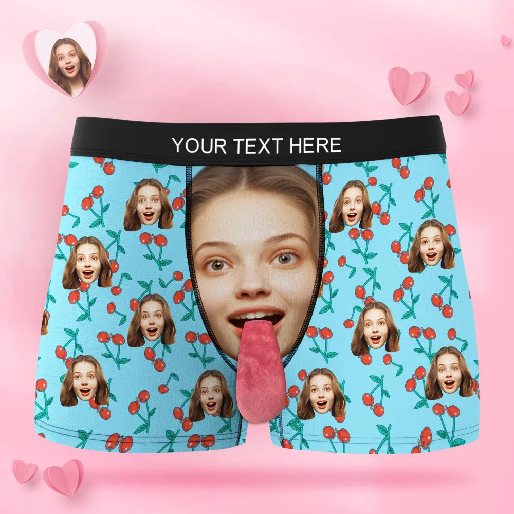 Custom Face Underwear Personalised Magnetic Tongue Underwear Cherry Valentine's Day Gifts for Couple