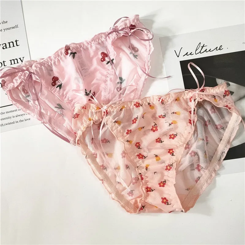 Cute Strawberry Avocado Lace Undies