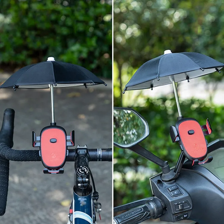 CYCLINGBOX BG-2935 Bicycle Mobile Phone Bracket With Umbrella Waterproof Navigation Electric Car Mobile Phone Frame, Style: Handlebar Installation (Red)