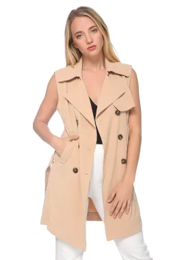 Double-Breasted Trench Vest Coat