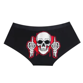 Dream Apparel Skeleton Showing The Middle Finger Men's Underwear Boxer Low Rise Brief Underpants