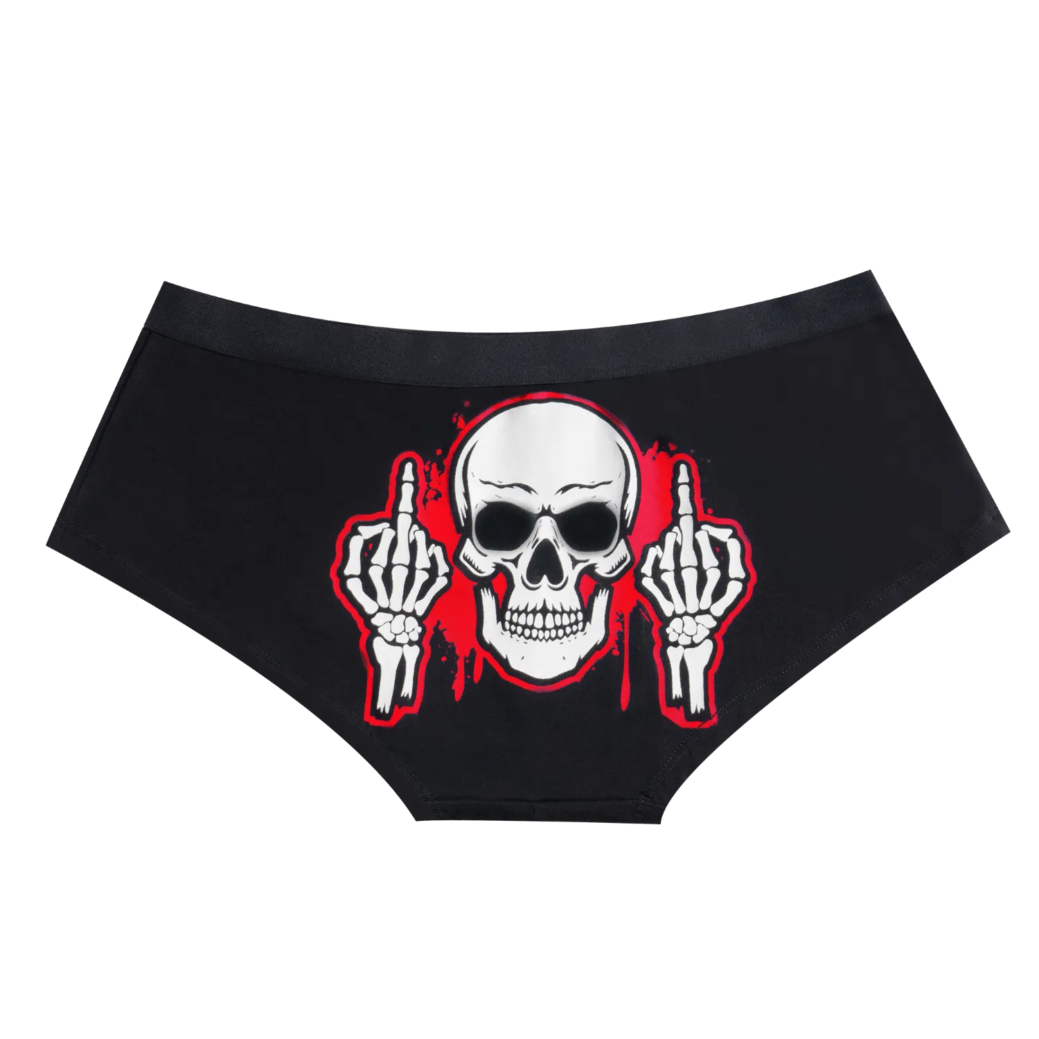 Dream Apparel Skeleton Showing The Middle Finger Men's Underwear Boxer Low Rise Brief Underpants