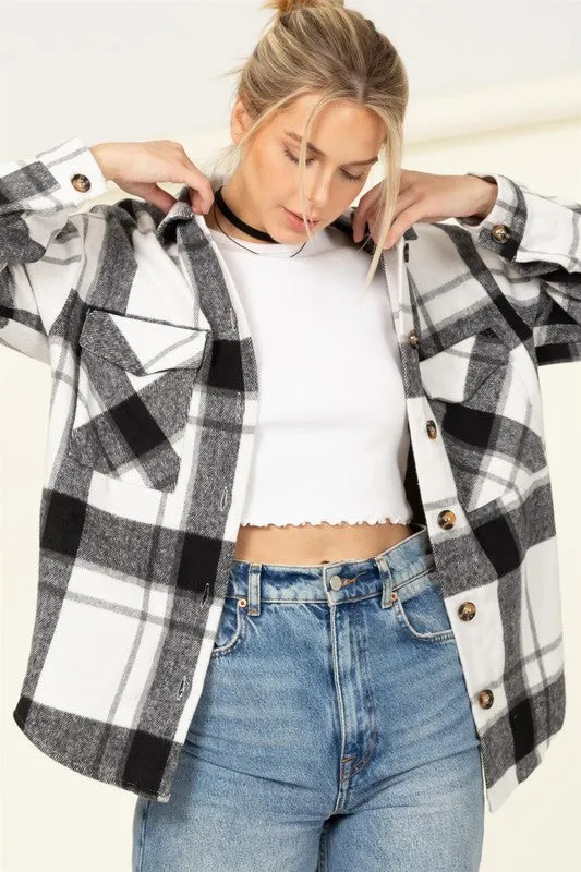 Effortless Ease Plaid Print Shacket