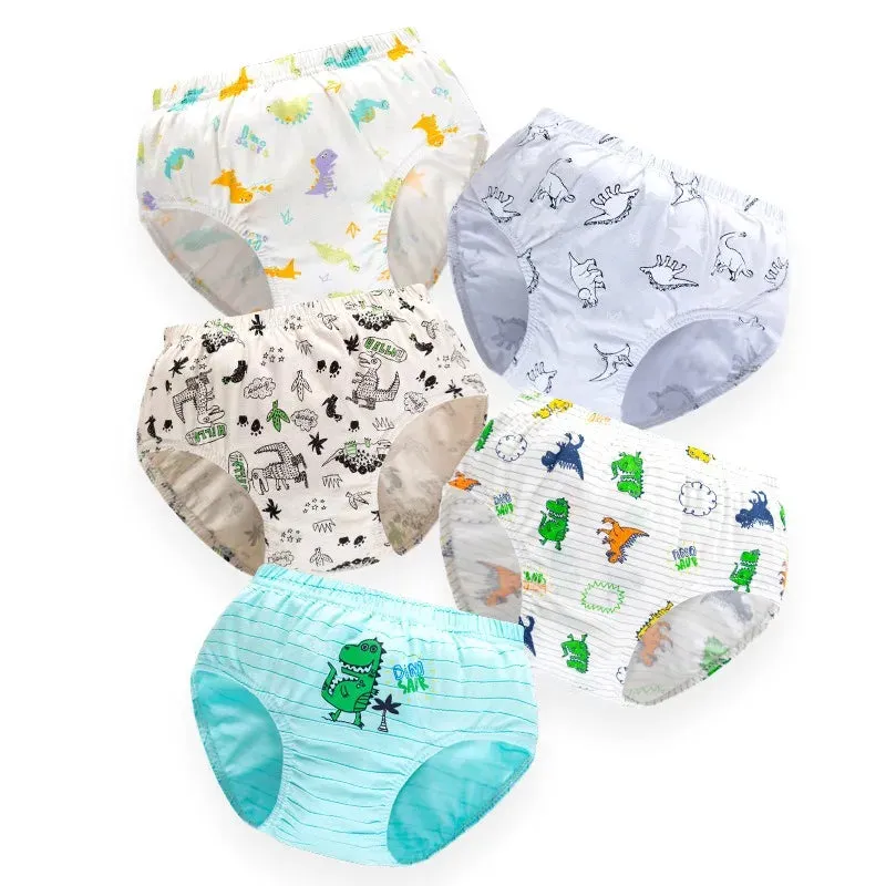 Exquisite Box Package Boys Underwear Soft Breathable Cotton Briefs For Boys Cartoon Dinosaur Kids Panties Knickers Multipack