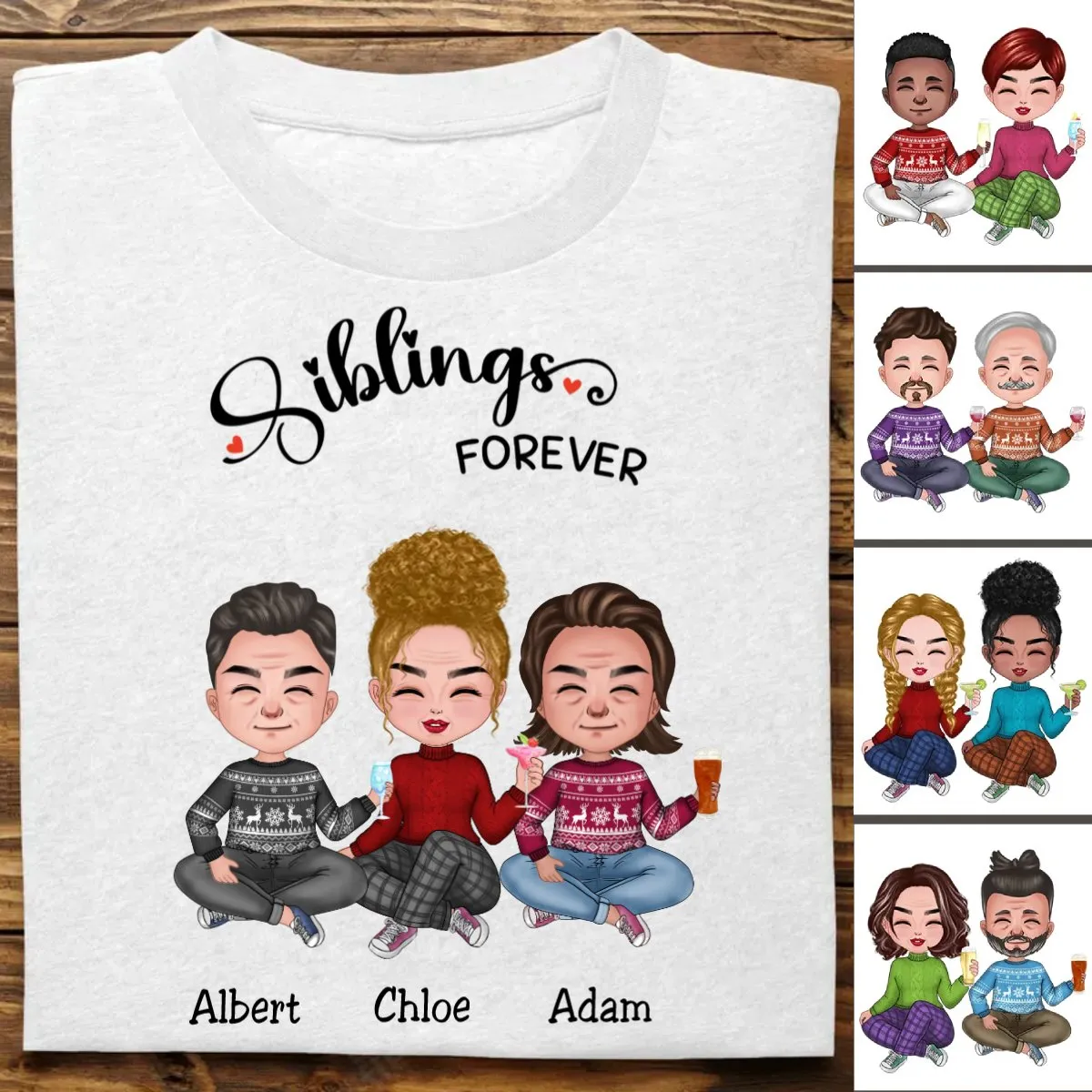 Family - Siblings Forever - Personalized T-Shirt (TB)