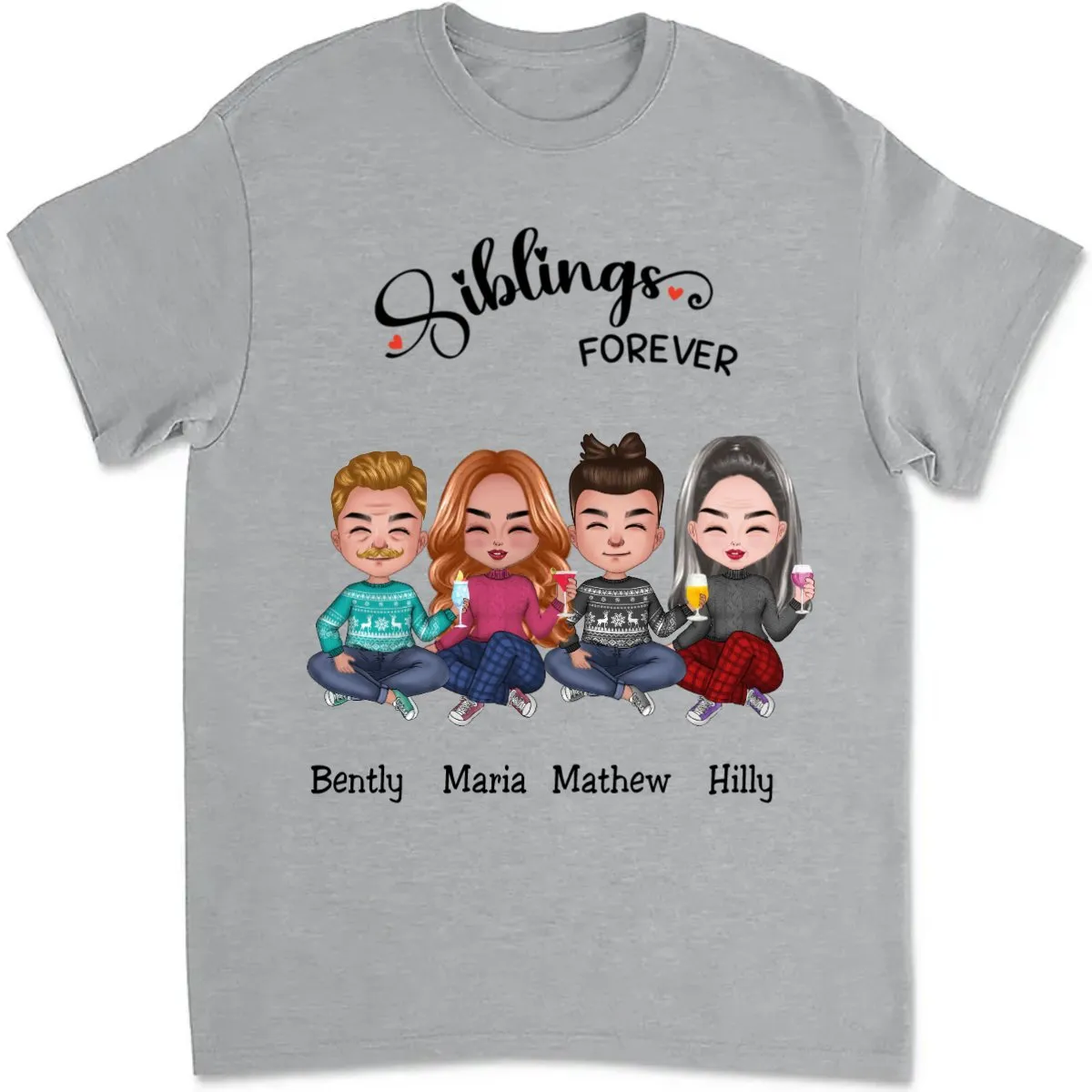 Family - Siblings Forever - Personalized T-Shirt (TB)