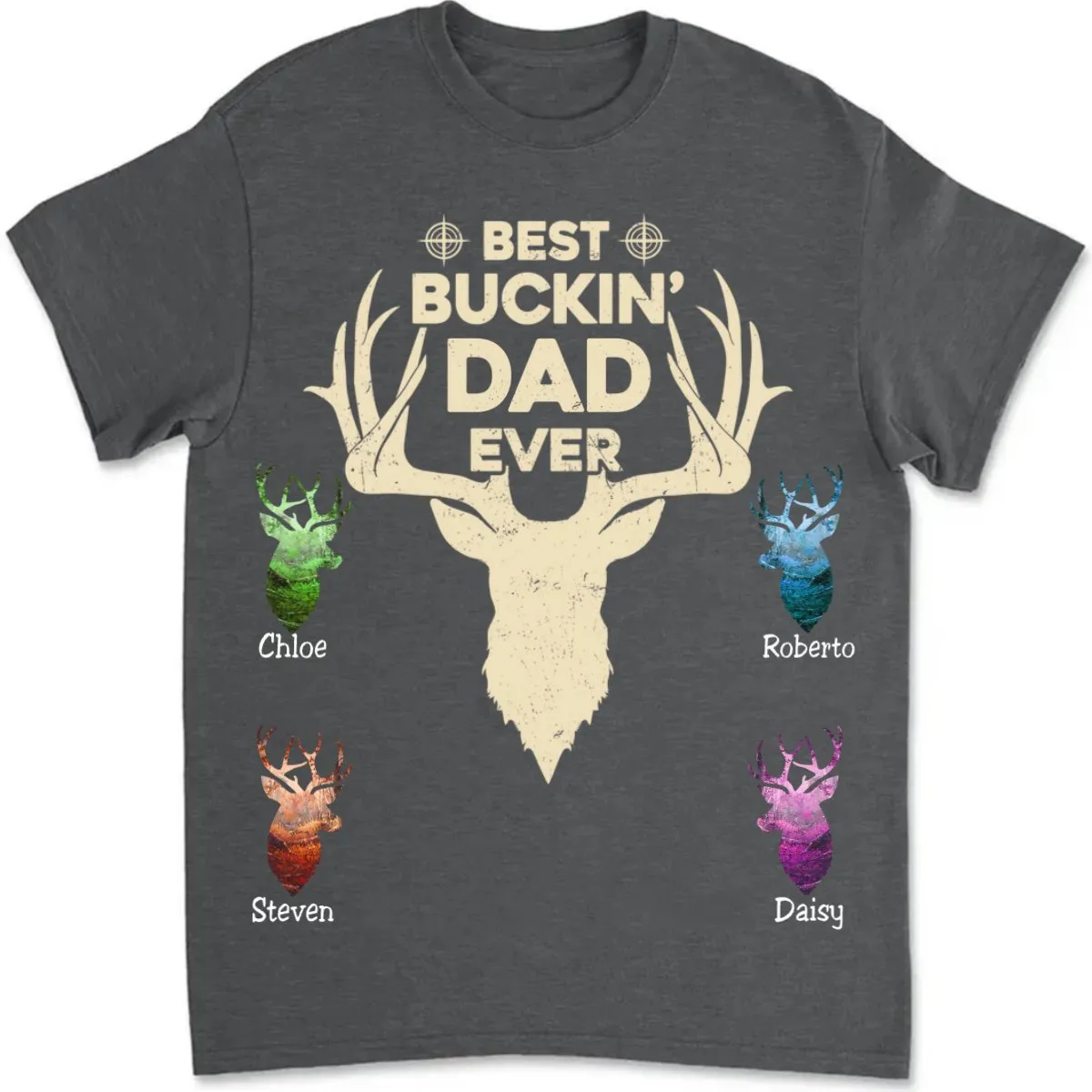 Father's Day - Best Buckin' Dad Ever - Personalized T-Shirt (LH)