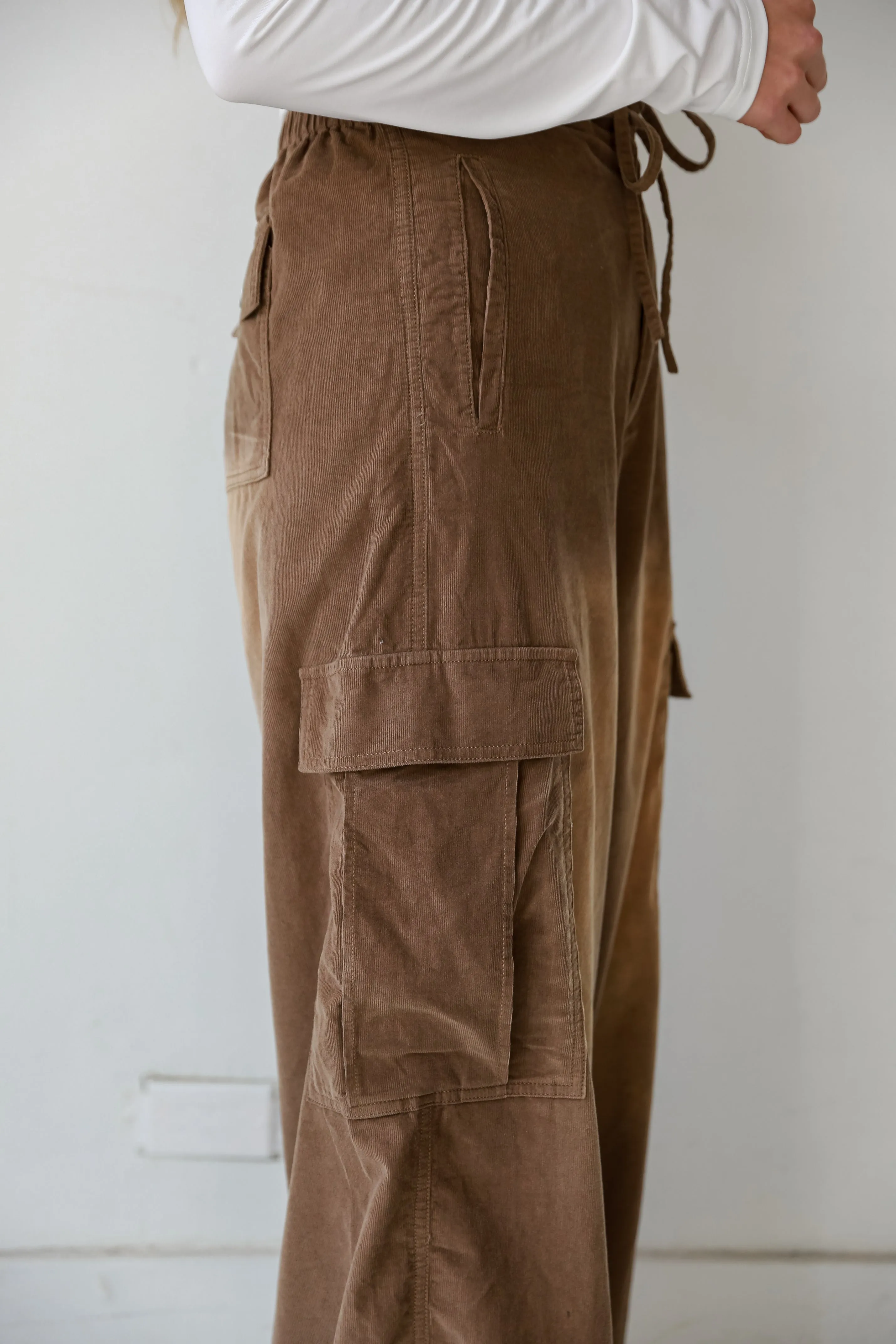 FINAL SALE - Contemporary Aura Brown Corduroy Cargo Pants