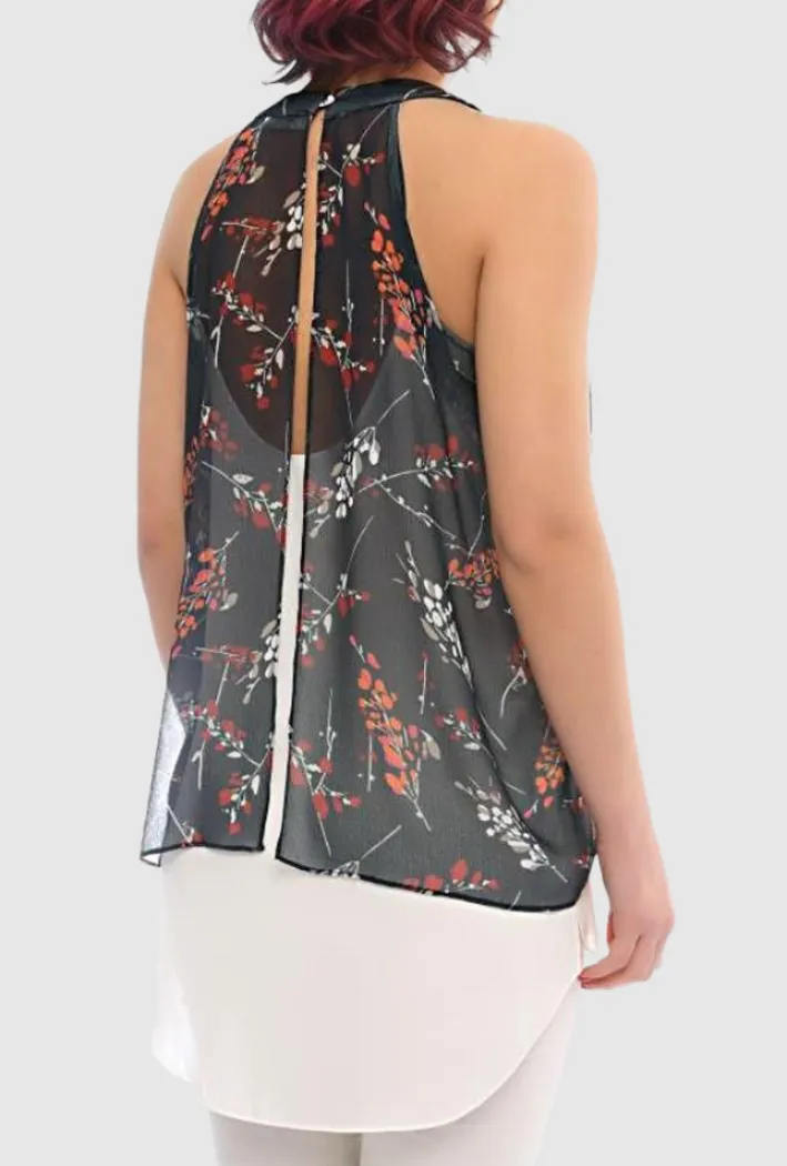 Floral-print Layered Top